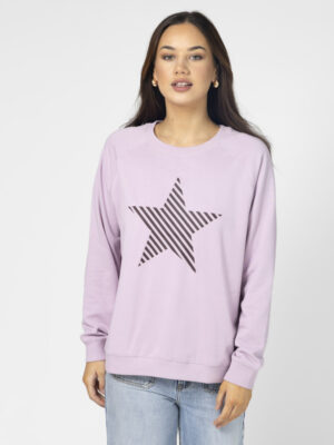 Classic Sweater - Lilac With Striped Star