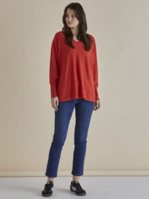 Destiny Knit Jumper - Flame Red