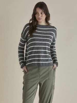 Natasha Knit Top - Green Stripe