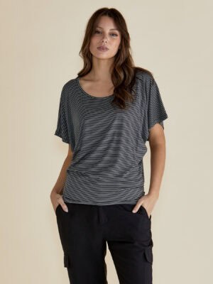 Maui Tee - Charcoal Stripe