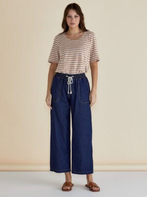 Drapey Denim Jogger - Sapphire