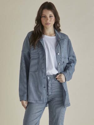 Cherry Denim Shirt - Pinstripe