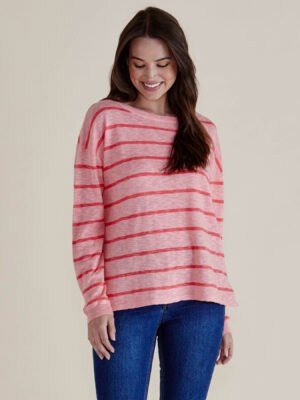 Natasha Knit Top - Pink Stripe