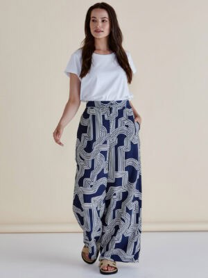 Zander Pant - Navy Geo