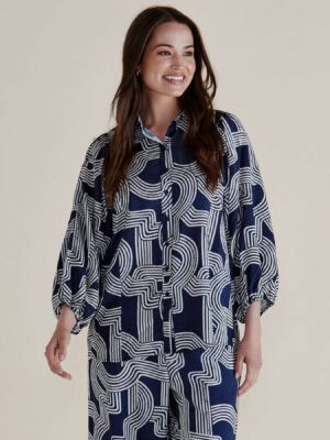 Rosalind Shirt - Navy Geo