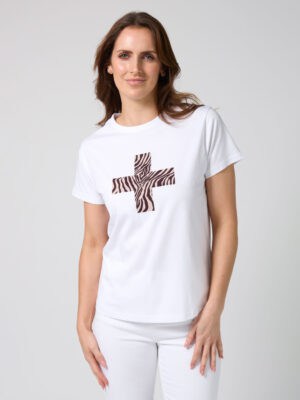 Ace Tee - Merlot Zebra Cross
