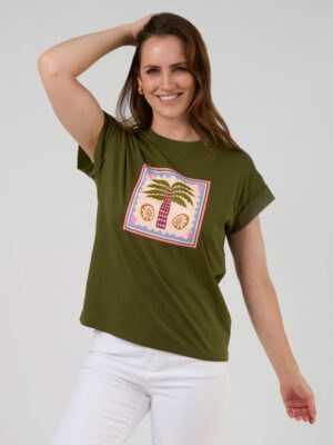 Cuff Tee Palm - Khaki