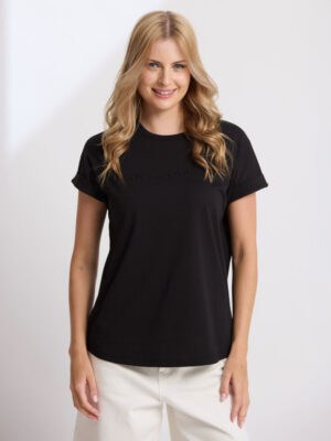 Soho Cuff Crew - Black Embroidered Logo