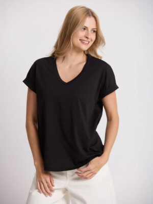 Soho Cuff V T Shirt - Black
