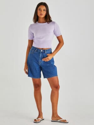 Sabine Denim Shorts - Mid Blue Wash