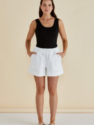Relax Denim Shorts - White