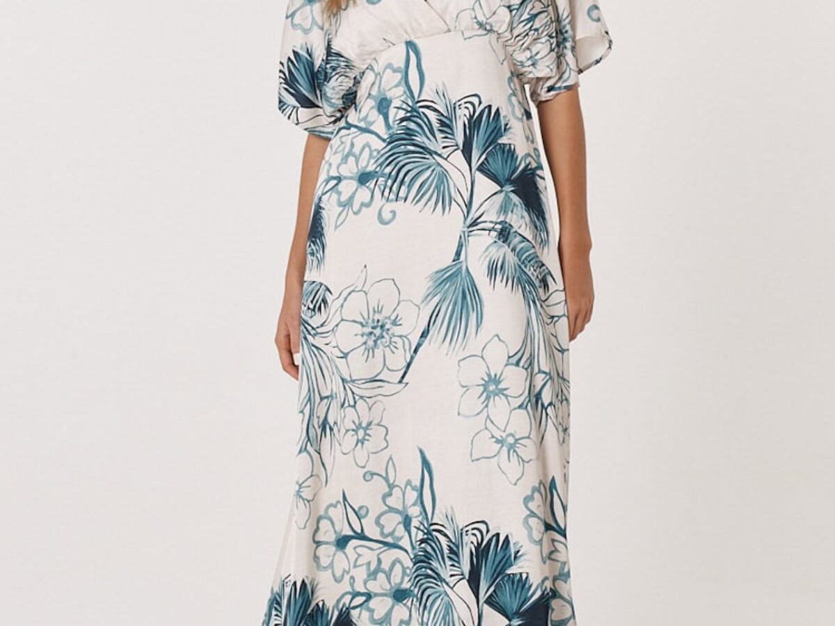 Solstice Palms Midi Dress - Palm Print | Expressions Boutique
