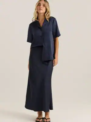 Jasper Slip Skirt - Navy