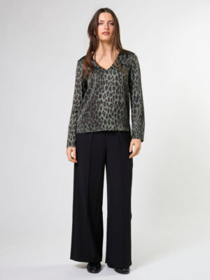 Kelly Blouse - Khaki Leopard