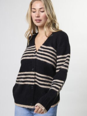 Stripe Cardigan - Black Sand