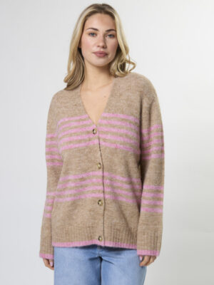 Stripe Cardigan - Desert Rose