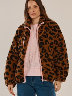 Jayne Fleece Jacket - Animal/Pink