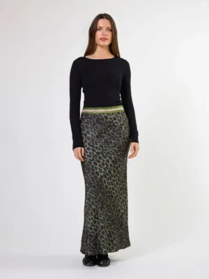 Bretta Skirt - Khaki Leopard