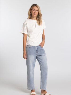 Mossy Rouched Tee - white
