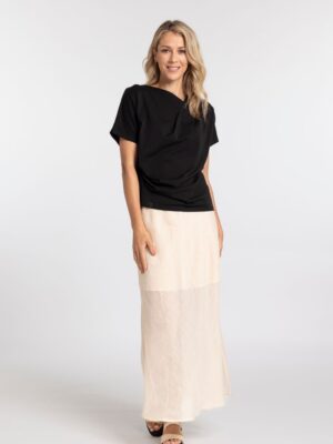 Mossy Rouched Tee - black